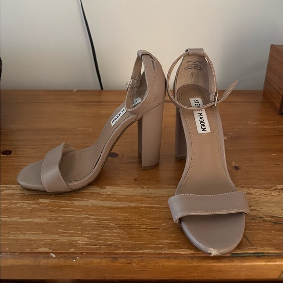Steve Madden Nude Ankle Strap Heels - Picture 2 of 5